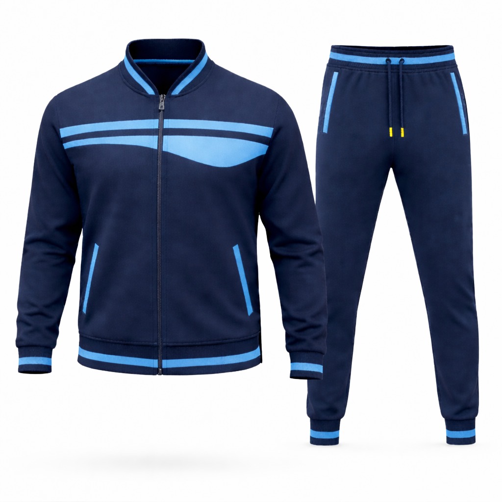 Men's Designer Navy Blue Tech Fleece Tracksuit Set