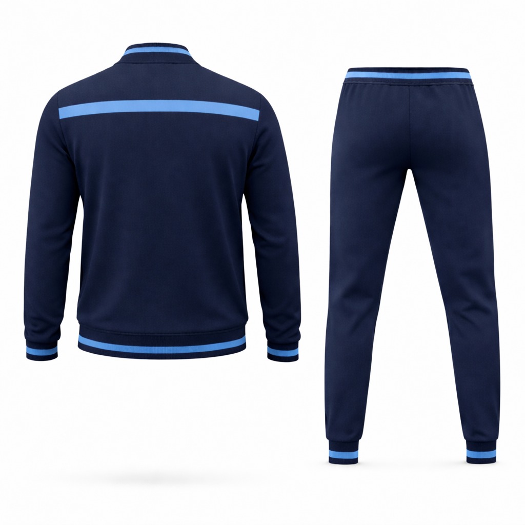 Men's Designer Navy Blue Tech Fleece Tracksuit Set - Image 2