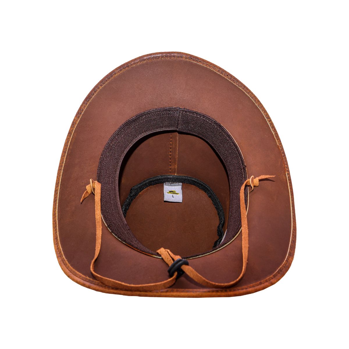 Brown Studded Leather Cowboy Hat – Genuine Cowhide Western Wide Brim Rodeo Hat for Men & Women - Image 7